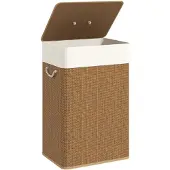 HOMCOM Laundry Hamper Bamboe 40L x 30B x 60H cm Bruin