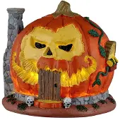 Lemax Pumpkin skull house, ac adaptable (not included) ornament