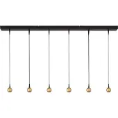 Masterlight 6-lichts hanglamp Talana zwart met goud Ø 6cm DTW