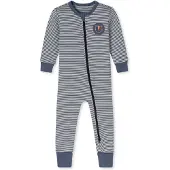 Schiesser Rompertje/body ' Nightwear ' royal blue/koningsblauw / grijs