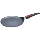 Norbert Woll Crepe-pan DIAMOND LITE 26 cm, voor inductie, afneembare steel, titanium, WOLL