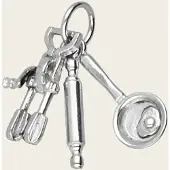 MOOYE ® - Collectie Zilveren Pan, deegroller en mixer kettinghanger
