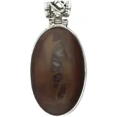 MOOYE ® - Collectie Zilveren Jaspis edelsteen ovaal groot hanger