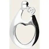 MOOYE ® - Collectie Zilveren Familiehanger - 2 personen met 1 zirkonia kettinghanger