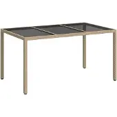 vidaXL Tuin Tafel Beige 150 x 90 x 75 cm poly rattan
