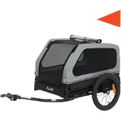 PawHut Huisdier Fietsaanhanger-Oxford-stof, Staal-138L x 69B x 70H cm-Grijs