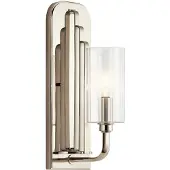 Elstead Lighting Design wandlamp Kimrose, dimbaar, chroom / zilver, Woon-/ Eetkamer, metaal, Wandlamp design