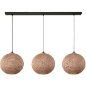 Masterlight 3-lichts hanglamp Corda 130cm rotan Ø 40cm