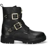 Braqeez chunky leren enkelboots - zwart Meisjes Leer - maat 34