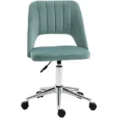 Vinsetto bureaustoel, in hoogte verstelbaar, zonder armleuningen, groen, geschikt voor thuiswerken