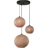 Masterlight Hanglamp Corda 3-lichts Rond Touw Naturel Tutti