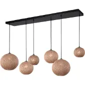 Masterlight 6-lichts hanglamp Corda rotan vario