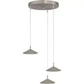Masterlight 3-lichts hanglamp Ceppo nikkel Ø 18cm rond