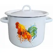 Epewex Degelijke Emaille Pan met Deksel 4,5L Haan