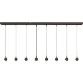 Masterlight 8-lichts hanglamp Talana 160cm cacao bruin Ø 6cm DTW