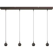 Masterlight 4-lichts hanglamp Talana cacao bruin Ø 6cm DTW
