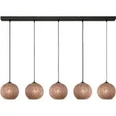 Masterlight 5-lichts hanglamp Corda rotan Ø 20cm