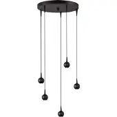 Masterlight 5-lichts hanglamp Talana zwart Ø 35cm DTW