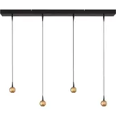 Masterlight 4-lichts hanglamp Talana zwart met goud Ø 6cm DTW
