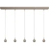 Masterlight 5-lichts hanglamp Talana beige terra Ø 6cm DTW