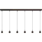 Masterlight 6-lichts hanglamp Talana 130cm cacao bruin Ø 6cm DTW