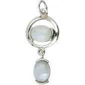 MOOYE ® - Collectie Zilveren Maansteen duo edelsteen hanger