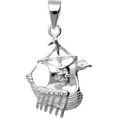 MOOYE ® - Collectie Zilveren Viking schip Noormannen kettinghanger