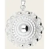 MOOYE ® - Collectie Zilveren Zeeuwse knop knoop 37 mm. ketting hanger