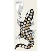 MOOYE ® - Collectie Zilveren Salamander hanger met zirkonia's