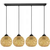 Luxolar Bamboe Hanglamp Zwart Gevlochten Boho Stijl E27 584-BZ4