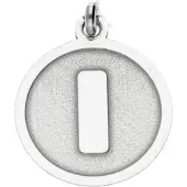 MOOYE ® - Collectie Zilveren Letter I rond mat en glans kettinghanger
