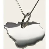 MOOYE ® - Collectie Zilveren Landkaart Uruguay ketting hanger
