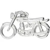 MOOYE ® - Collectie Zilveren Engelse motor 3D kettinghanger