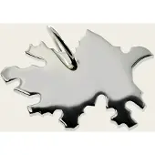 MOOYE ® - Collectie Zilveren Landkaart Azerbaijan ketting hanger