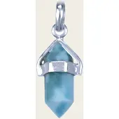 MOOYE ® - Collectie Zilveren Larimar edelsteen met potlood vatting kettinghanger