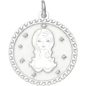 MOOYE ® - Collectie Zilveren Sterrenbeeld maagd rond kettinghanger