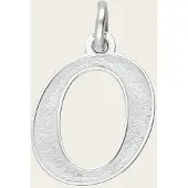 MOOYE ® - Collectie Zilveren letter O sierlijk mat-glans kettinghanger