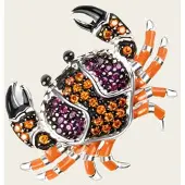 MOOYE ® - Collectie Zilveren Tropische Krab hanger met zirkonia's