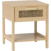 HOMCOM -Nachttisch-MDF-40L x 40B x 48,4H cm-Naturholz