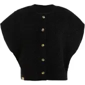 Knit Factory Lou Teddy Gilet - Zwart - 36/44