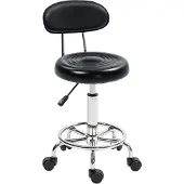 HOMCOM - Salonstoel - Staal - 40x32x86cm - Zwart