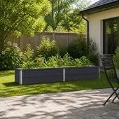 vidaXL Verhoogde Tuinbak Antracietkleurig 160 x 40 x 24 cm