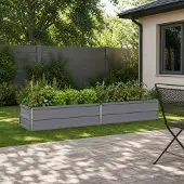 vidaXL Verhoogde Tuinbak Grijs 160 x 40 x 24 cm koudgewalst staal