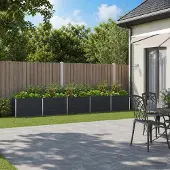 vidaXL Verhoogde Tuinbak Antracietkleurig 400 x 40 x 55 cm