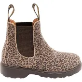 Bisgaard leren enkelboots met profielzool en panterprint - bruin/beige Meisjes Leer - maat 30