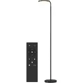 HOMCOM LED-vloerlamp voor de woonkamer, dimbaar, met magnetische afstandsbediening, zwart