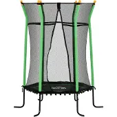 HOMCOM -Kinder Trampoline-Stahl, Kunststoff-Ø163,5 x H190 cm-Grün