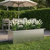 vidaXL Tuinplantenbak met led zilver 30 x 100 x 30 cm