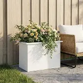 vidaXL Tuinplantenbak met led Wit 40 x 60 x 40 cm Staal
