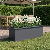 vidaXL Tuinplantenbak met led Antraciet 30 x 100 x 30 cm Staal